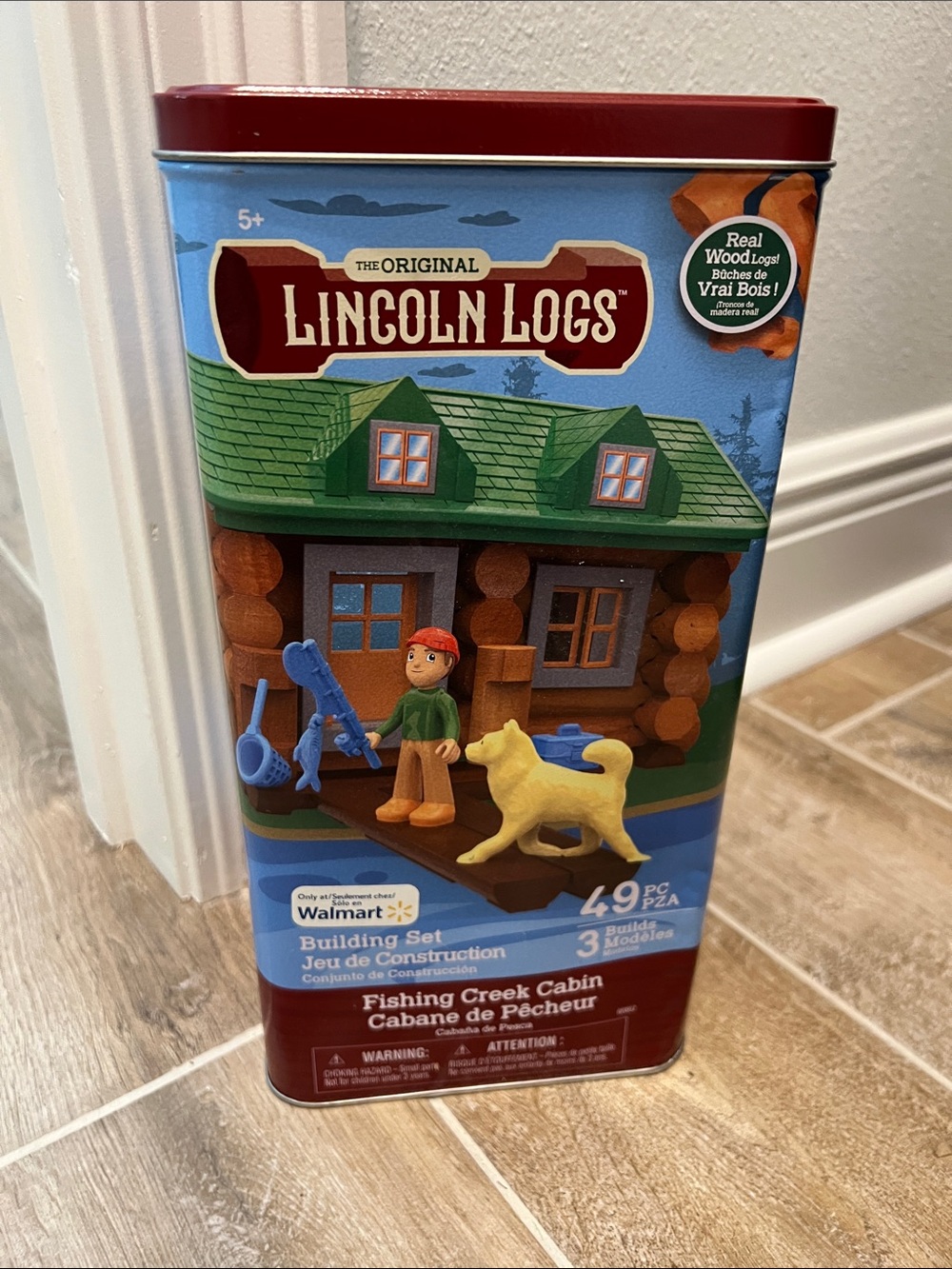 Lincoln Logs Fishing Creek Cabin Building Set - Red Tin